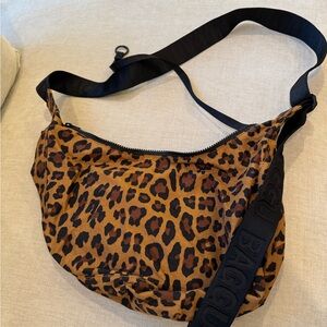 BAGGU Brown Leopard Shoulder Bag